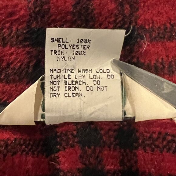 Vintage LL Bean Women Red Plaid Flannel Jacket Full Zip Long Sleeve Large USA - Picture 6 of 8